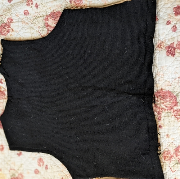 Susan Bristol Gold, Brown, and Tan Western Sweater Vest with Sequins XL - Picture 2 of 6